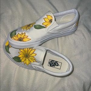 Hand Painted Sunflower Vans 🌻